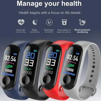 2022 Širdies ritmas, Kraujo Spaudimas Sveikatos Vandeniui Smart Žiūrėti M3 Bluetooth Žiūrėti Smart Apyrankė Fitness Tracker miband 5