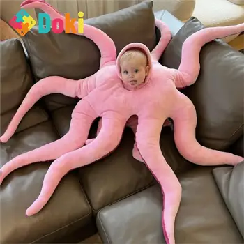 DokiToy Sprogimo Modelis Kūrybinis Žaislas Cute Octopus Kūdikių naujieji Metai Sveikinimai Juokingas Apsirengti Net Raudonas Pliušinis Lėlės Gyvūnų Pagalvę 2022