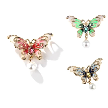 Crystal Butterfly Sagė Gėlė Sagė Mados Paprastų Moterų Lydinio Sagė Ponios Mados Juvelyrika
