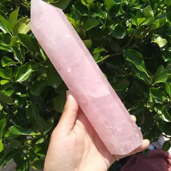 1.1 kg Gamtinių Pink Rose Kvarco Kristalo Obeliskas Lazdelė Taško Gydymo