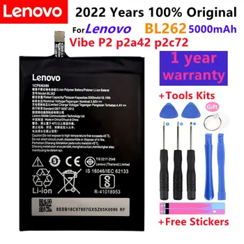 100% Nauji Originalus Lenovo Vibe P2 p2a42 p2c72 5000mAh BL262 Originalus, Aukštos Kokybės Li-Polimero Batteria +Įrankių Rinkiniai