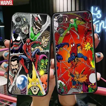 Komiksų Spiderman Už Xiaomi Redmi Pastaba 10S 10 9T 9S 9 8T 8 7S 7 6, 5A 5 Pro Max Soft Black Telefono dėklas
