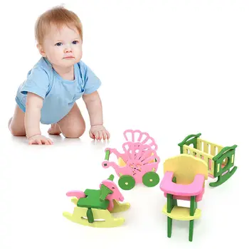 Modeliavimo Namas Miniatiūriniai Mediniai Baldai Lėlių Reikmenys, Žaislai, Medžio Baldų Komplektas Lėlės Vaiko Kambarys Vaikams Žaisti Žaislas