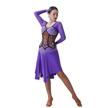 L-19323 Geriausia Pardavimo Lotynų Šokių Suknelė Nauja Nacionalinio Standarto Ir Lotynų Šokių Konkurencijos Suknelės Suaugusioms Moterims