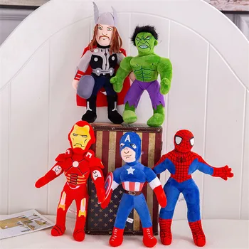 Disney 45cm Marvel Keršytojas Minkšti Kimštiniai Thor Kapitonas Amerika, Geležinis Žmogus Hulk žmogus-Voras Pliušiniai Žaislai Filmą Lėlės, Žaislai Vaikams