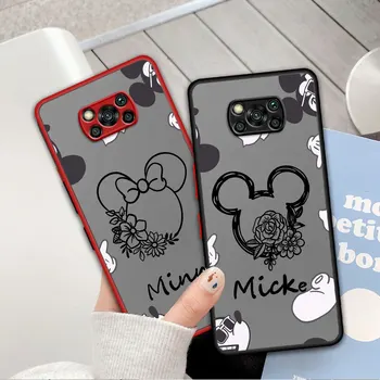 Sunku Disney Mickey Minnie Serija Atveju Xiaomi Poco X3 X4 M3 M4 M5s NFC Pro GT 4G 5G C40 X3Pro X4NFC X4Pro F4 Krašto Minkštas Atgal