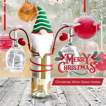 Kalėdų Vyno Butelio Stiklo Laikiklis Sniego Santa Temą Vyninės Organizatorius Stovo Kalėdų Dekoravimo Reikmenys, Namų Dekoro