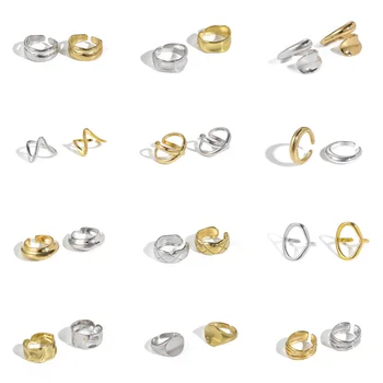 925 Sterlingas Sidabro Geometrinis Atidaryti Žiedai, Moterų, Vyrų, Auksas, Sidabras prancūzijos Moterų Piršto Žiedai, Papuošalai 2021
