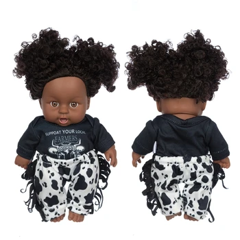 Suknelė 2021 Lėlės Kostiumas Africanreborn silikono viny 8inch mergina poupee boneca kūdikių minkštas žaislas mergina todder
