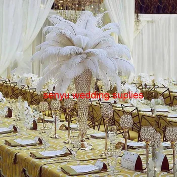 Nauja stiliaus Aukso gėlių, žvakių laikiklis susitarimą stovėti už vestuvių stalo centerpieces senyu0175