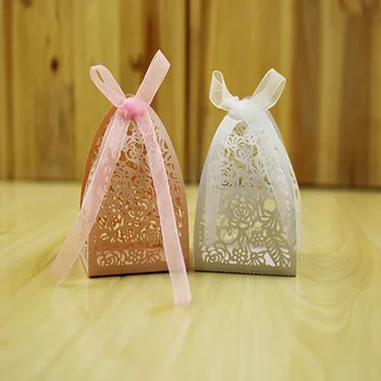 10 vnt vestuvinių saldainių dėžutė nėrinių dizaino pjovimas lazeriu vestuvių dovanos ir šalies apdaila