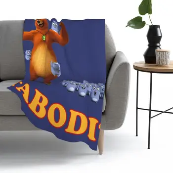 Grizzy Ir Lemmings Juokinga Laimingas Animacinių filmų Antklodes Vilnos Nešiojamų Mesti Antklodės Sofa Mesti Antklodę Namų Kelionės Metimų