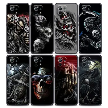 Grim Reaper Kaukolės Skeletas Telefoną Atveju Xiaomi Mi 11i 11 11X 11T Poco X3 NFC M3 Pro F3 GT M4 Minkšto Silikono
