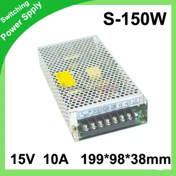 Naujas 15V 10A 150W impulsinis Maitinimo šaltinis LED šviesos Juostelės 220V