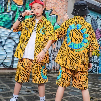 2022 Vaikams Hip Hop Drabužiai Mergaitėms Prarasti Apkarpyti Viršūnes Šortai Streetwear Džiazo Šokio Rave Drabužius Festivalio Berniukų Kostiumai DN11643