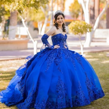 Nuimama Rankovės Levandų Quinceanera Suknelės 2022 Brangioji Nėriniai Gėlės Blizgučiai Šalis Princesė Saldus 15 Kamuolys Suknelė Pakopų