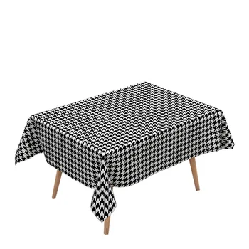 Toalha de mesa à prova dwaterproof água e óleo arte pano nórdico retro literatūroje e arte nostálgico preto e branco klasės