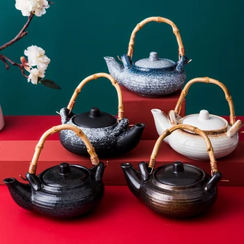 FANCITY arbatinukas vieną puodą paprasta bambuko rankena nešiojamų Arbatinukas keraminių buities arbatos gamintojas Japonijos nustatyti geriamojo taurė