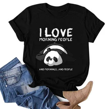 Moterų marškinėliai Mielas Panda Animacinių filmų Trumpas Rankovės Marškinėliai Moterims Vasarą Moterys Grafinis Tshirts Mados Drabužių 90s Lady Tee Top Marškinėliai