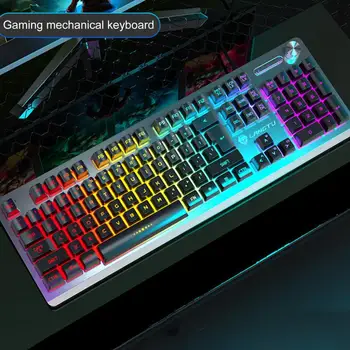K002 Žaidimų Klaviatūra, RGB Šviesos Apšvietimas ABS 104 Klavišai Mechaninė Laidinio KOMPIUTERIO Klaviatūra Žaidėjų