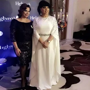 Maroko Caftan Musulmonų Vakaro Suknelės 2021 White Crystal Duobute Oficialų Suknelė Arabų Dubajaus Moterų Promenadzie Suknelė Vestidos De Noiva