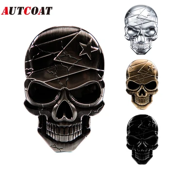 AUTCOAT 1Pcs 3D Metalo Velnias Kaukolė Automobilio Emblema Lipduką 